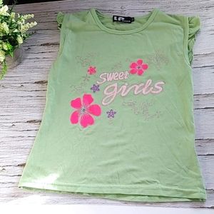 3/$25 LP Gear green Pastel like spring t-shirt size children girl 6x
